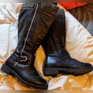 Stylish Black Wide Calf Women's Boots